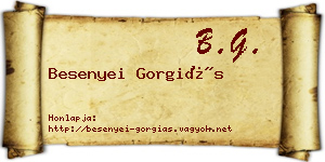 Besenyei Gorgiás névjegykártya